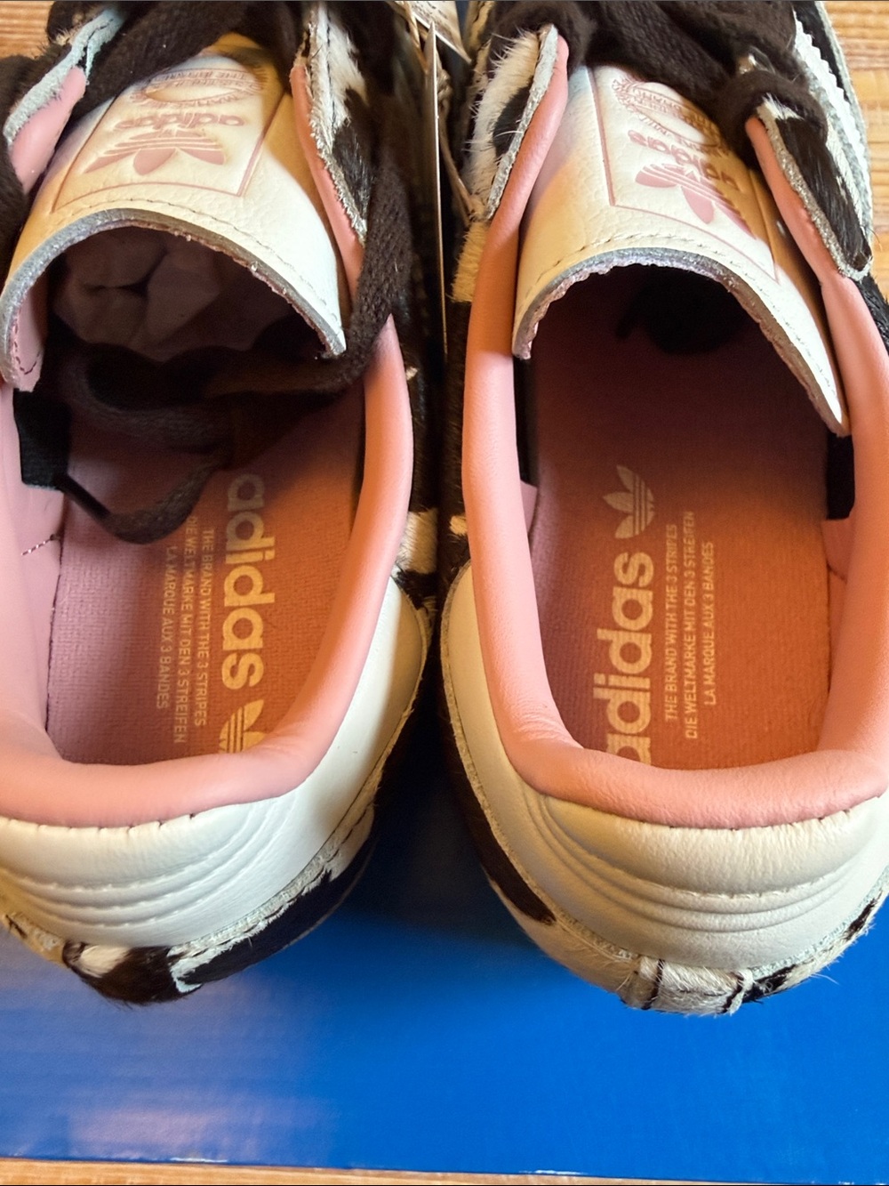 adidas Women’sSamba Sneakers in Cow Print with Pink Lining - Picture 5 of 9
